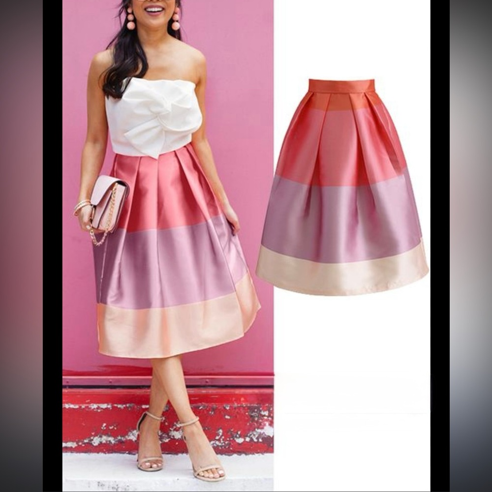 Chicwish lollipop Pleated A-line Balloon Midi Skirt